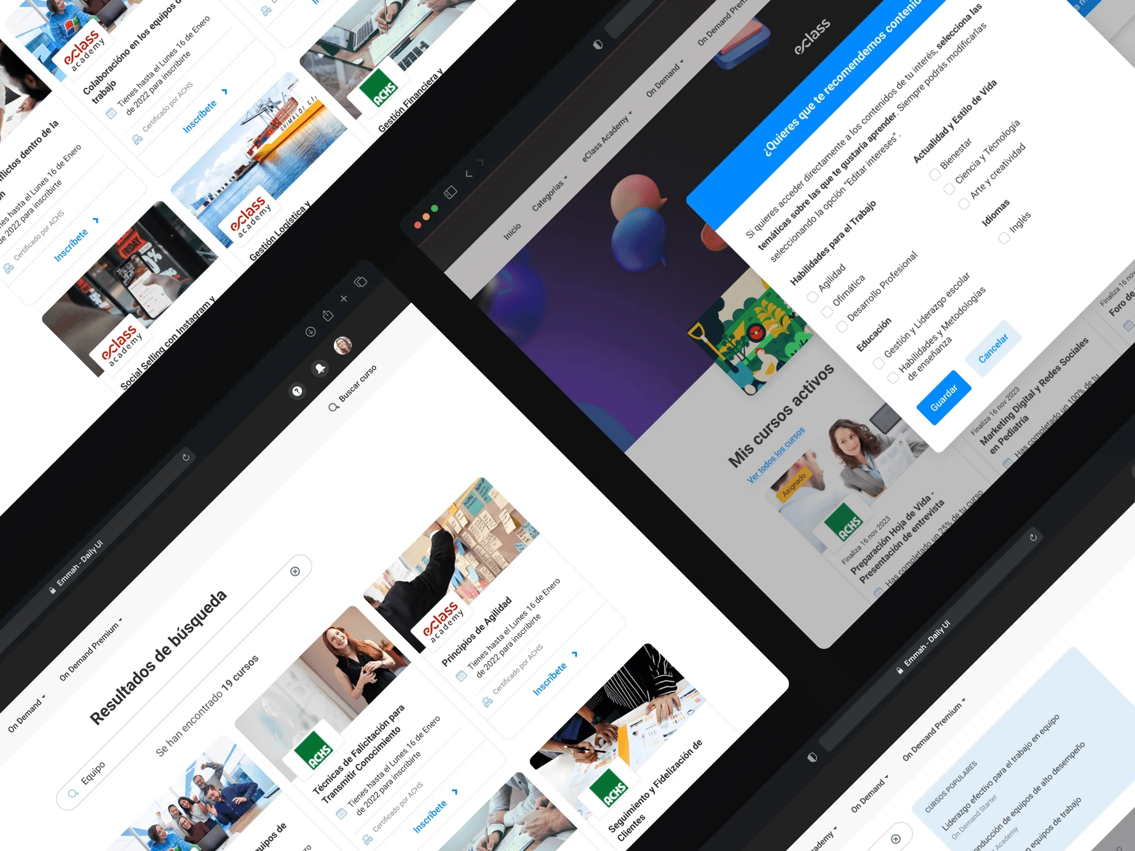 Búsqueda con resultados filtrables y recomendación de contenido