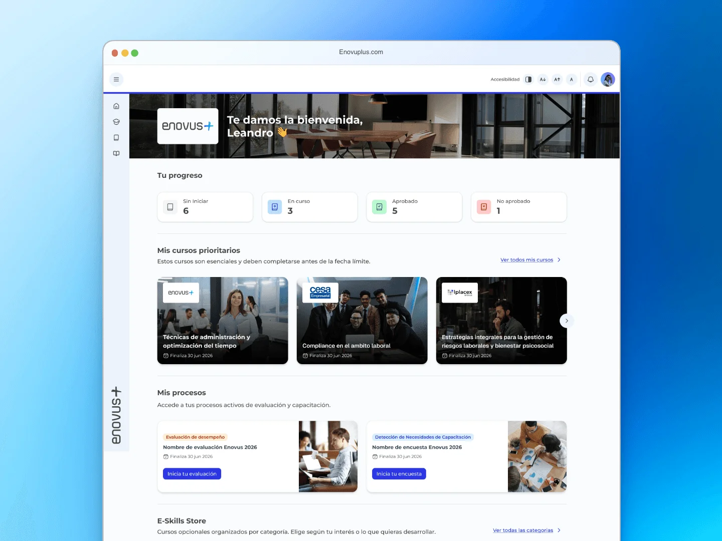 Home rediseñado, ordenado por prioridad